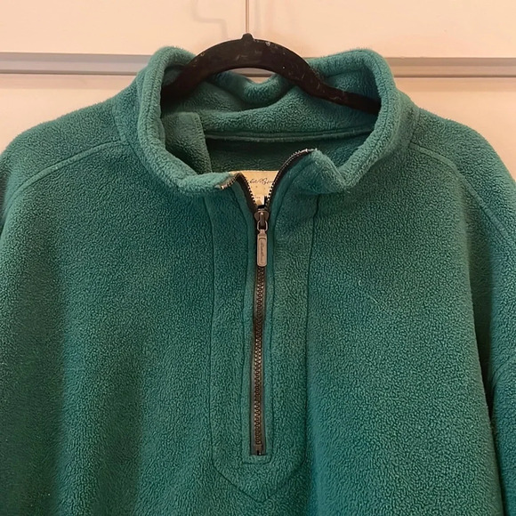 Men’s Eddie Bauer Forest Green Fleece Quarter-zip size large - Picture 3 of 8